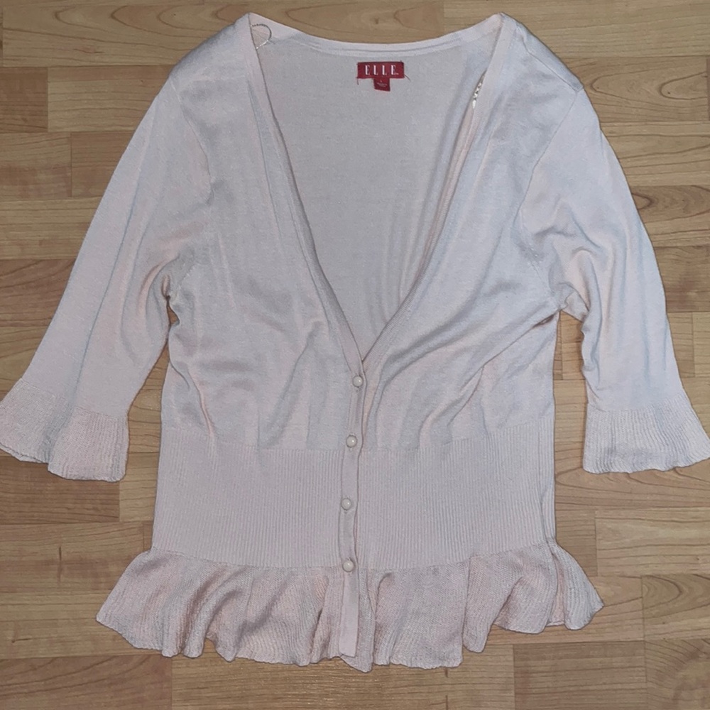 Elle peach color cardigan, size large
